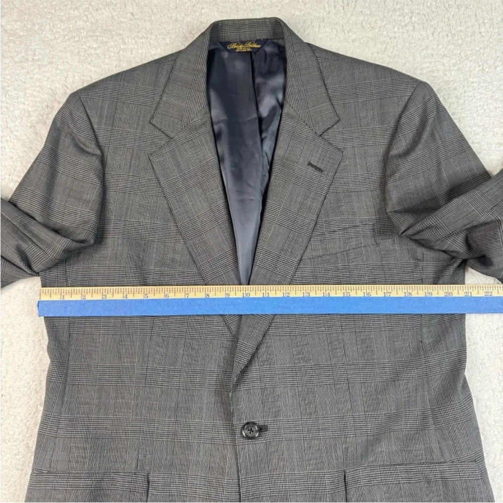 Vtg Brooks Brothers Blazer Plaid Wool‎ Sport Coat Jacket 41R USA Brown